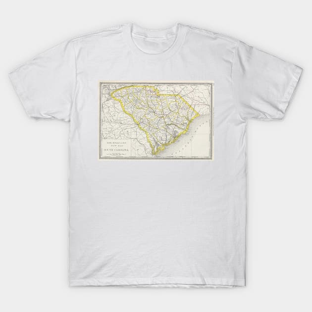 Vintage Map of South Carolina (1889) T-Shirt by Bravuramedia